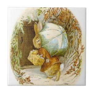 "Peter Rabbit with Winter Umbrella" von Beatrix Po Fliese