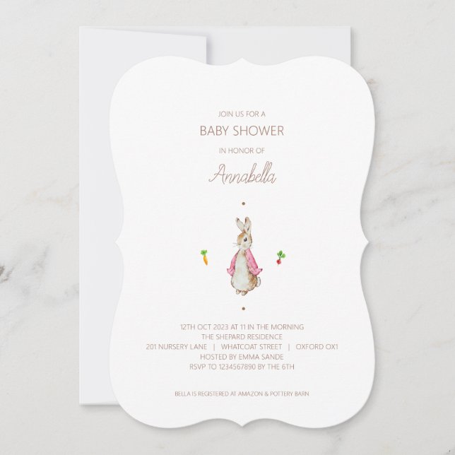 Peter the Rabbit Baby shower Invitation (Devant)