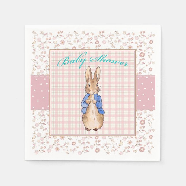 Peter the Rabbit Baby Shower Napkin Serviette (Vorderseite)