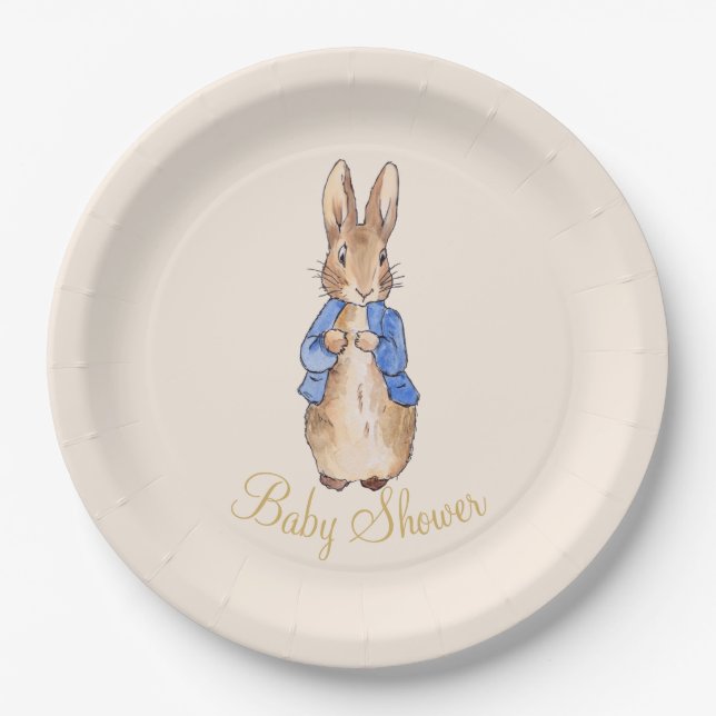 Peter the Rabbit Baby Shower Pappteller (Vorderseite)