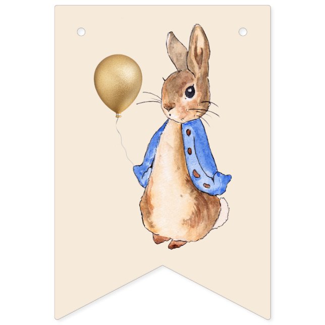 Peter the Rabbit Beige Hintergrund Wimpelkette (Erste Fahne)
