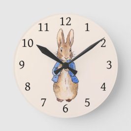 Peter the Rabbit Beige Runde Wanduhr