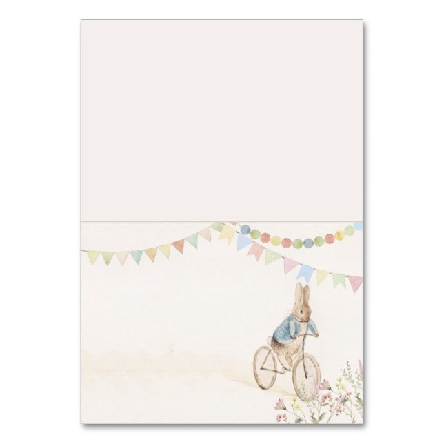 Peter the Rabbit Bunny Baby Shower Platzkarte Tischnummer (Vorderseite)