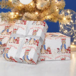 Peter the Rabbit Christmas Hat Reindeer Red White Geschenkpapier<br><div class="desc">Peter der Rabbit mit einer Weihnachtsmannmütze,  die Weihnachten mit Mr. Snowman und Freunden feiert. "Frohe Weihnachten" grüßte rot.</div>