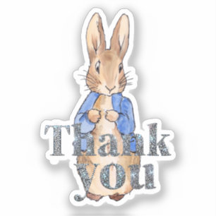 Peter the Rabbit Decorative Danke, Text Aufkleber