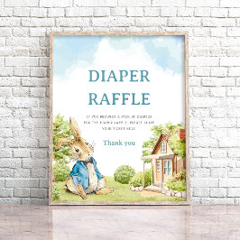 Peter The Rabbit Diaper Raffle Baby Showspiel Poster