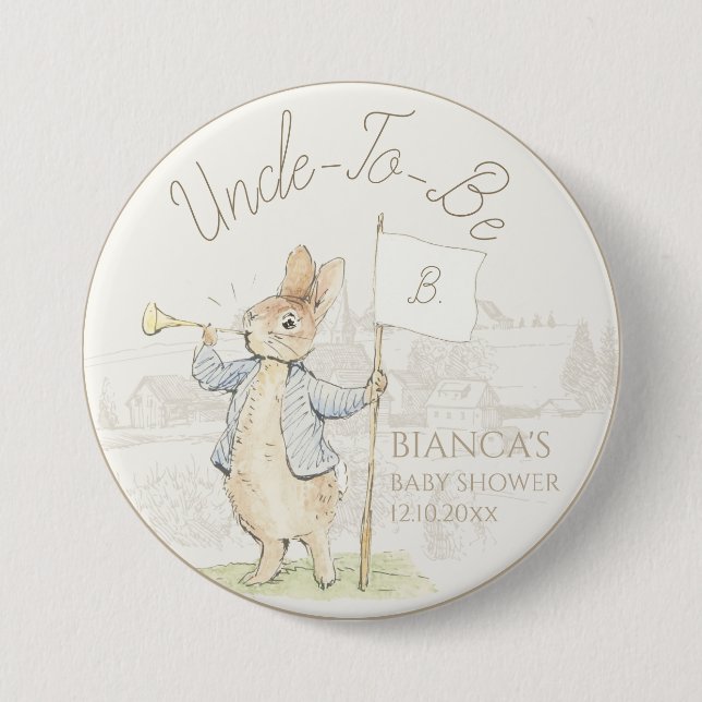 Peter the Rabbit Einige Bunny Baby Dusche Onkel zu Button (Vorderseite)