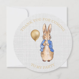 Peter the Rabbit Gray Linen Dankeskarte