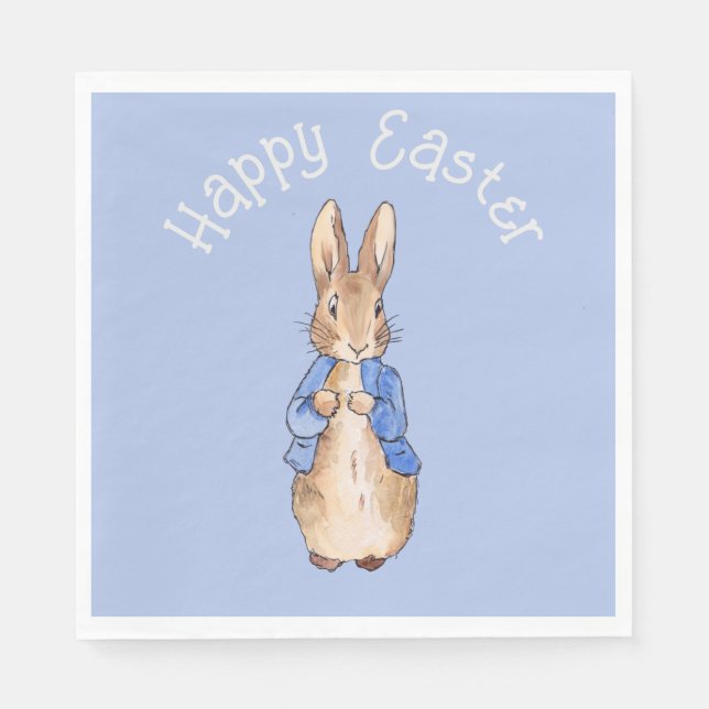 Peter the rabbit Happy Easter greeting Serviette (Vorderseite)