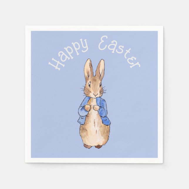 Peter the rabbit Happy Easter greeting Serviette (Vorderseite)