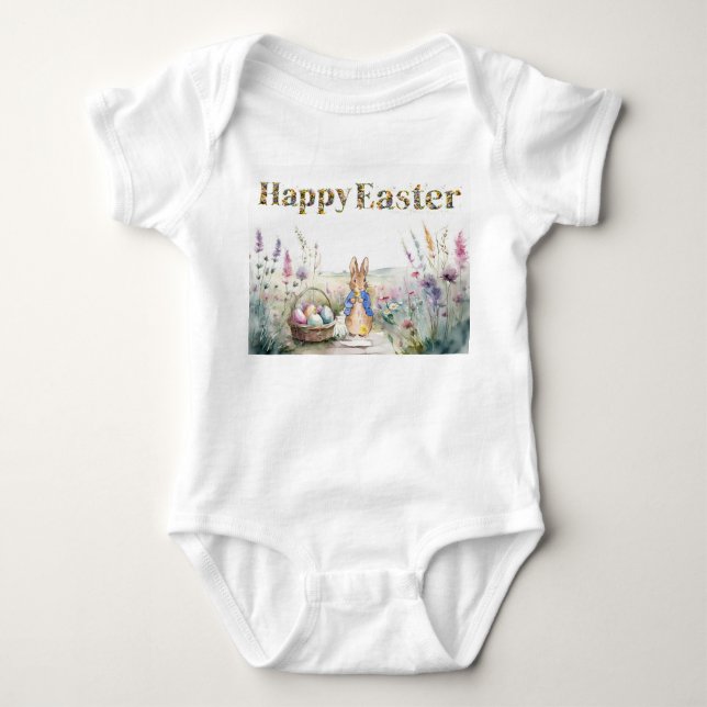 Peter the Rabbit Happy Oaster and Baby Chicks Strampler (Vorderseite)