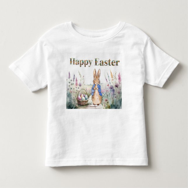 Peter the Rabbit Happy Oaster Kleinkind T-shirt (Vorderseite)