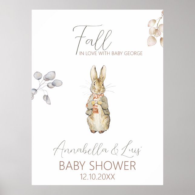 Peter the Rabbit Herbst Winter Baby Willkommen Poster (Vorne)