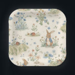 Peter The Rabbit Inspired Plates Pappteller<br><div class="desc">French bunny pattern perfect for a child's first birthday party.</div>