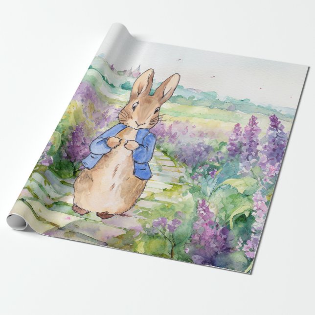 Peter the Rabbit mit Aquarelllilacke Geschenkpapier (Ungerollt)