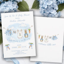 Peter the Rabbit Niedlich Clothesline Baby Shower