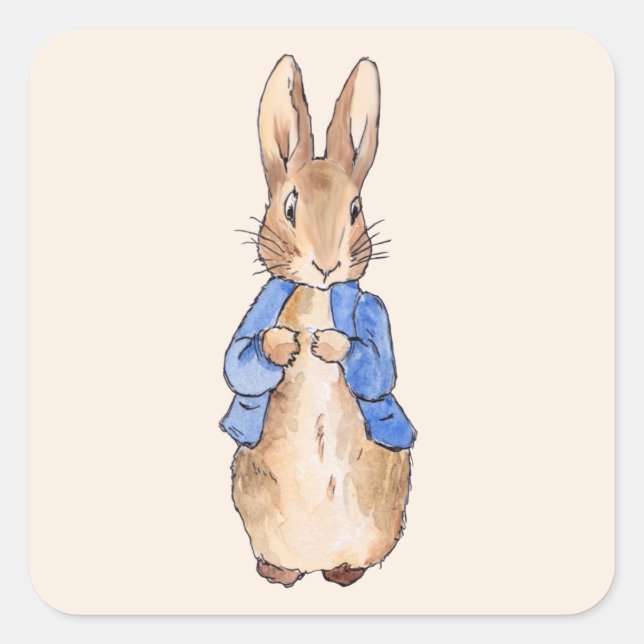 Peter the Rabbit Quadratischer Aufkleber (Vorderseite)