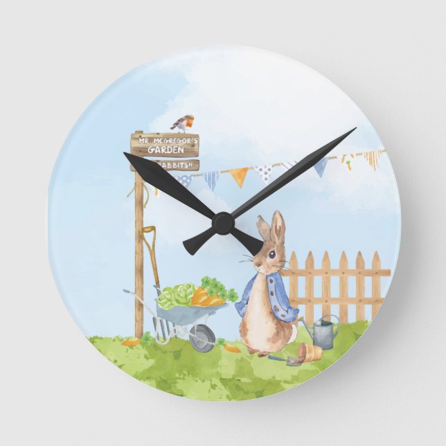 Peter the Rabbit Runde Wanduhr (Vorderseite)