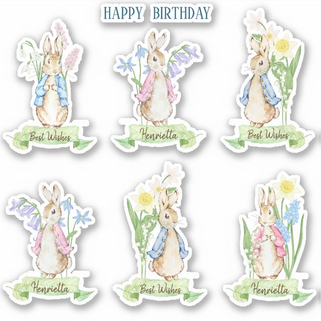 Peter the Rabbit Spring Blooms Easter Baby Shooter Aufkleber (Vorderseite)