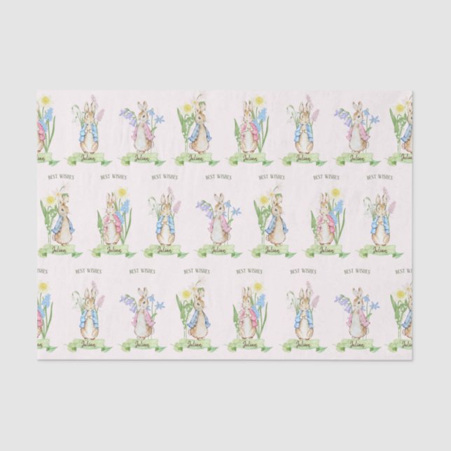 Peter the Rabbit Spring Blooms Easter Baby Shooter Seidenpapier (Vorderseite)