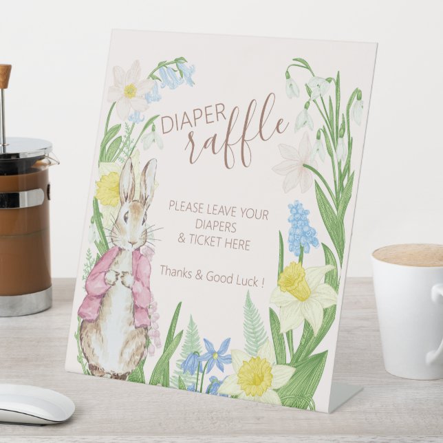 Peter the Rabbit Spring Blooms Pink Baby Dusche Sockelschild (In Situ)