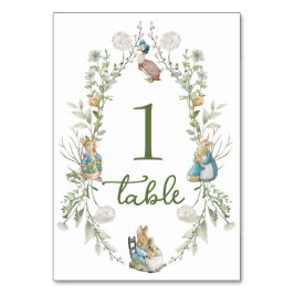 Peter the Rabbit Wildflower Table Number Tischnummer