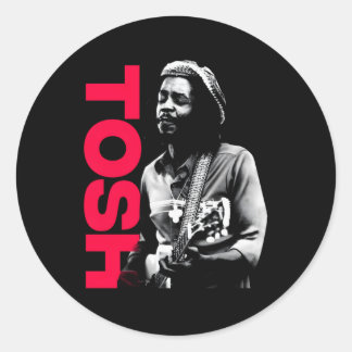 Peter Tosh mit Guitar Adrian Boot Foto Runder Aufkleber