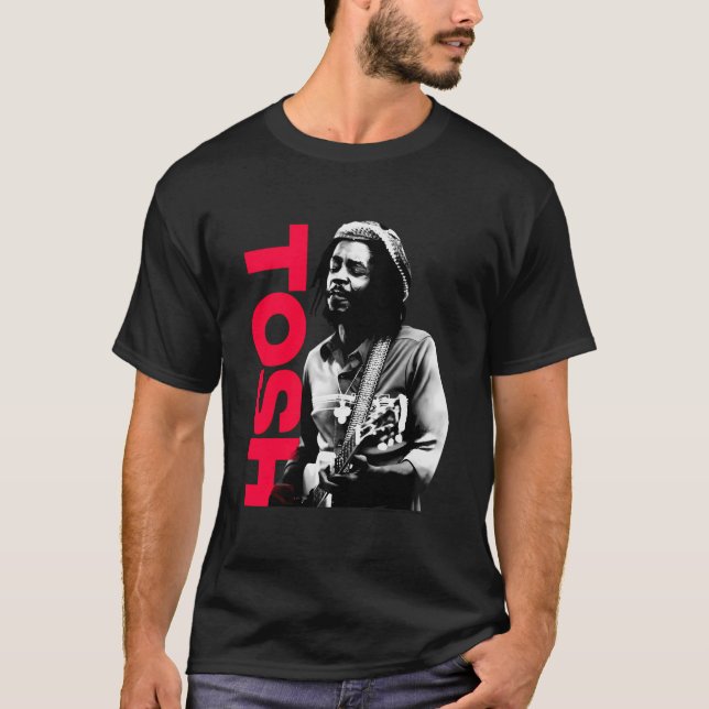 Peter Tosh mit Guitar Adrian Boot Foto T-Shirt (Vorderseite)