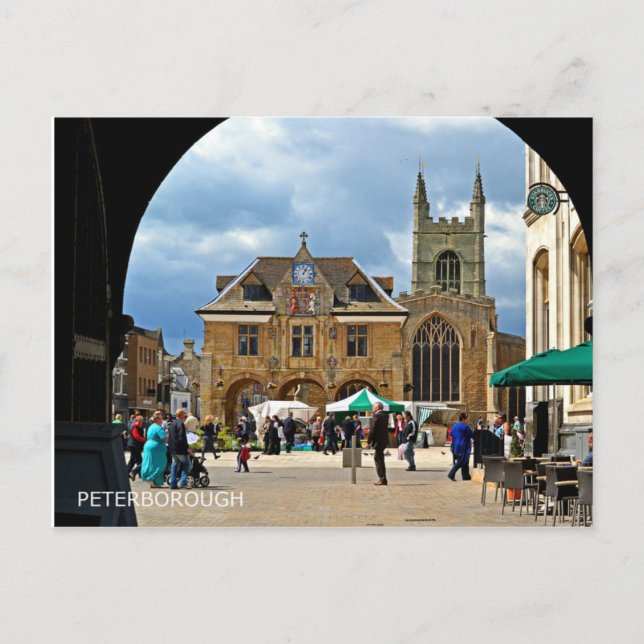 Peterborough Cathedral Square Postkarte (Vorderseite)