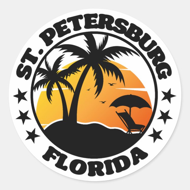 Petersburg, Florida Runder Aufkleber (Vorderseite)