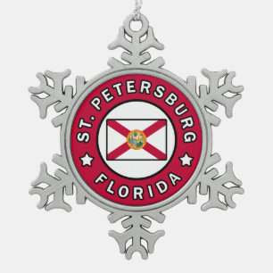 Petersburg Florida Schneeflocken Zinn-Ornament