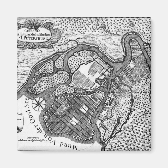 Petersburg-Plan Magnet (Vorne)