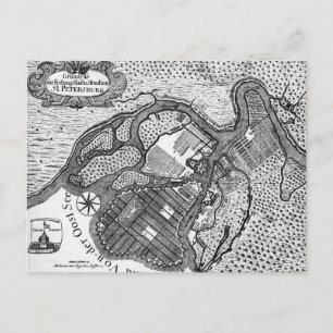 Petersburg-Plan Postkarte