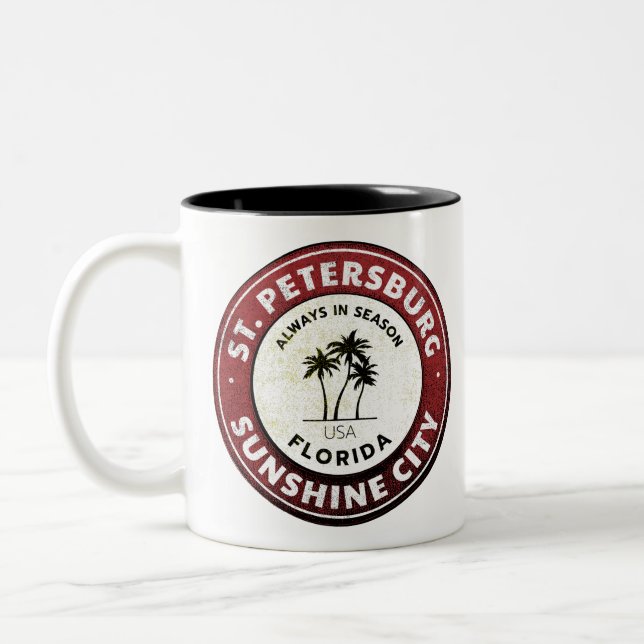 Petersburg Sunshine City Florida Zweifarbige Tasse (Links)