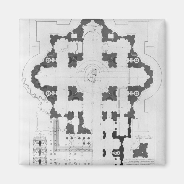 Petersdom-Plan Magnet (Vorne)