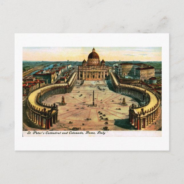 Petersdom, Rom, Italien Vintag Postkarte (Vorderseite)