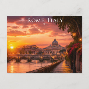 Petersdom & Tiber Postkarte