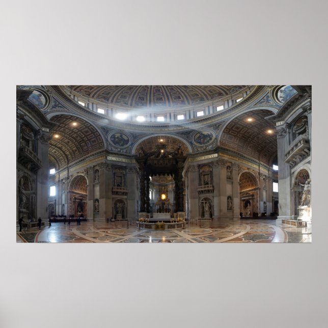 Petersdom und der Baldacchino Poster (Vorne)