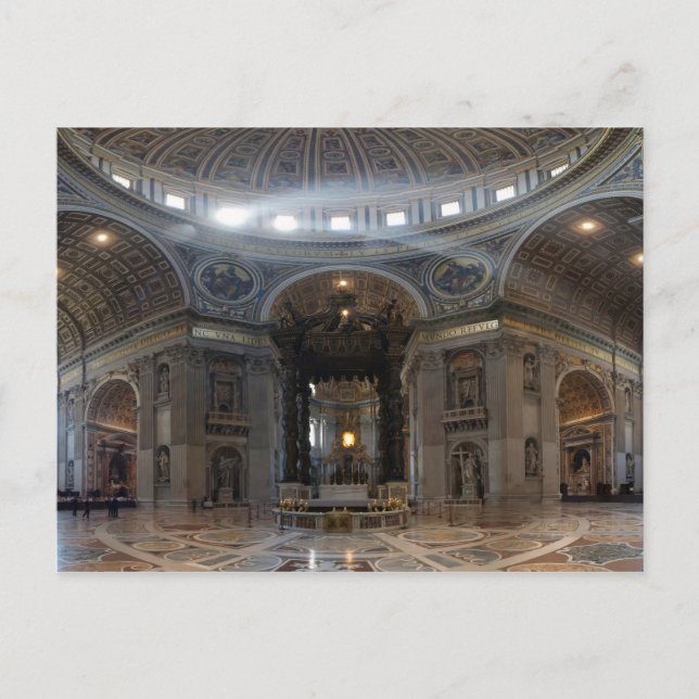 Petersdom und der Baldacchino Postkarte (Vorderseite)