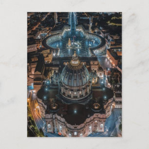 Petersdom und Platz am Abend Postkarte
