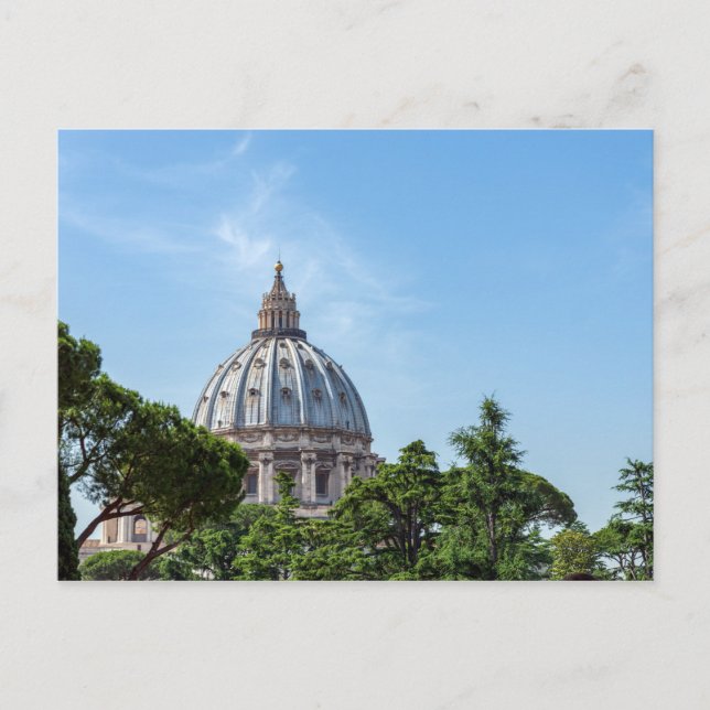 Petersdom von den Vatikangärten Postkarte (Vorderseite)