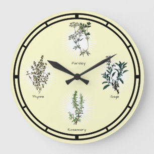 Petersilie Salbei Rosmarin & Thymian Kräuter Große Wanduhr