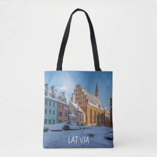 Peterskirche im Winter in Riga, Lettland Tasche