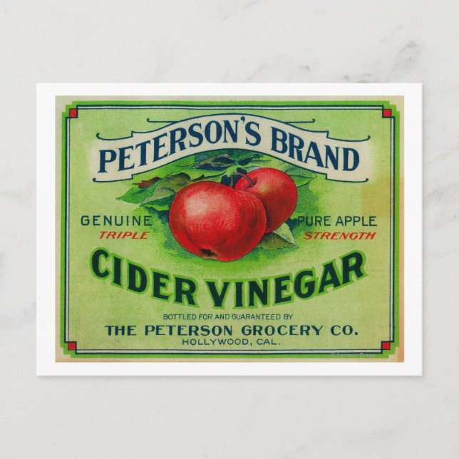 Peterson's Cider Vinegar Label Postkarte (Vorderseite)
