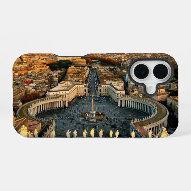 Petersplatz Vatikan iPhone 16 Hülle (Rückseite (Horizontal))