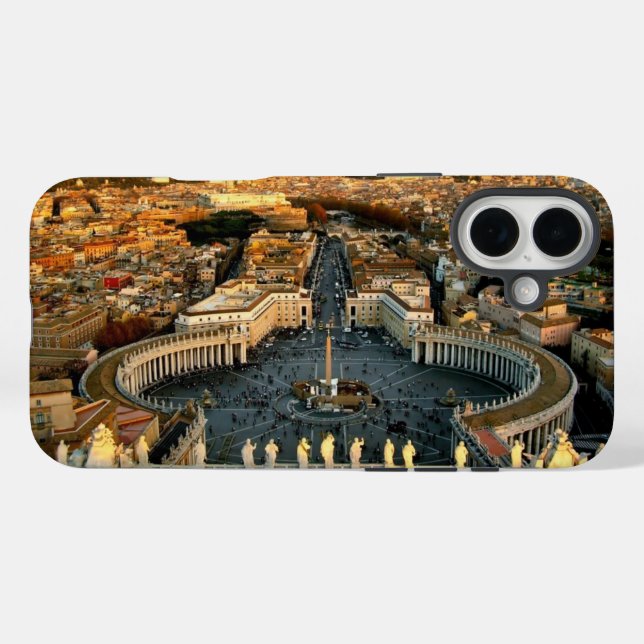 Petersplatz Vatikan iPhone 16 Plus Hülle (Rückseite (Horizontal))