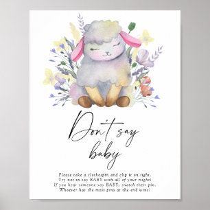 Petit agneau - N'écrivez pas bébé Affiche