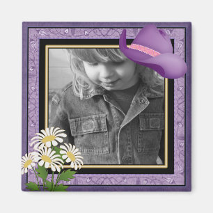 Petit aimant PERSONNALISABLE de photo de cow-girl