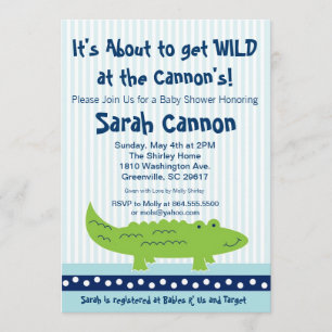 Petit Alligator, Invitation Baby shower Garçon