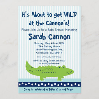 Petit Alligator, Invitation Baby shower Garçon